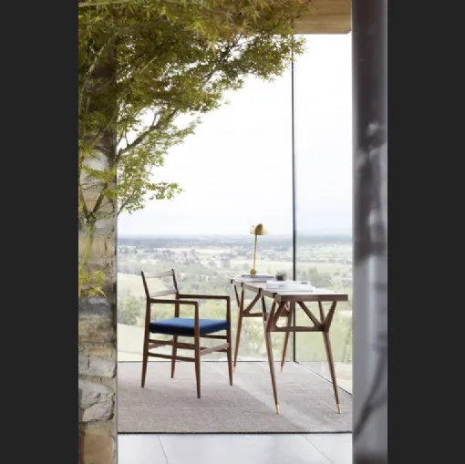 Scrittoio Pa' 1947 in legno massello con particolari in metallo di Cassina