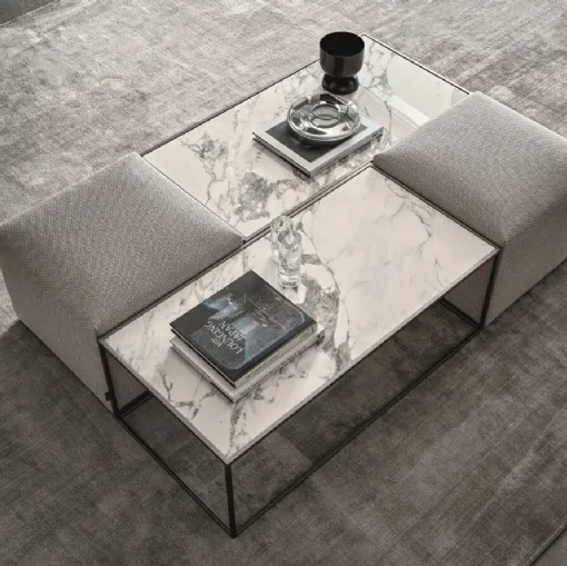 Tavolino Unit in marmo e tessuto di Ditre Italia