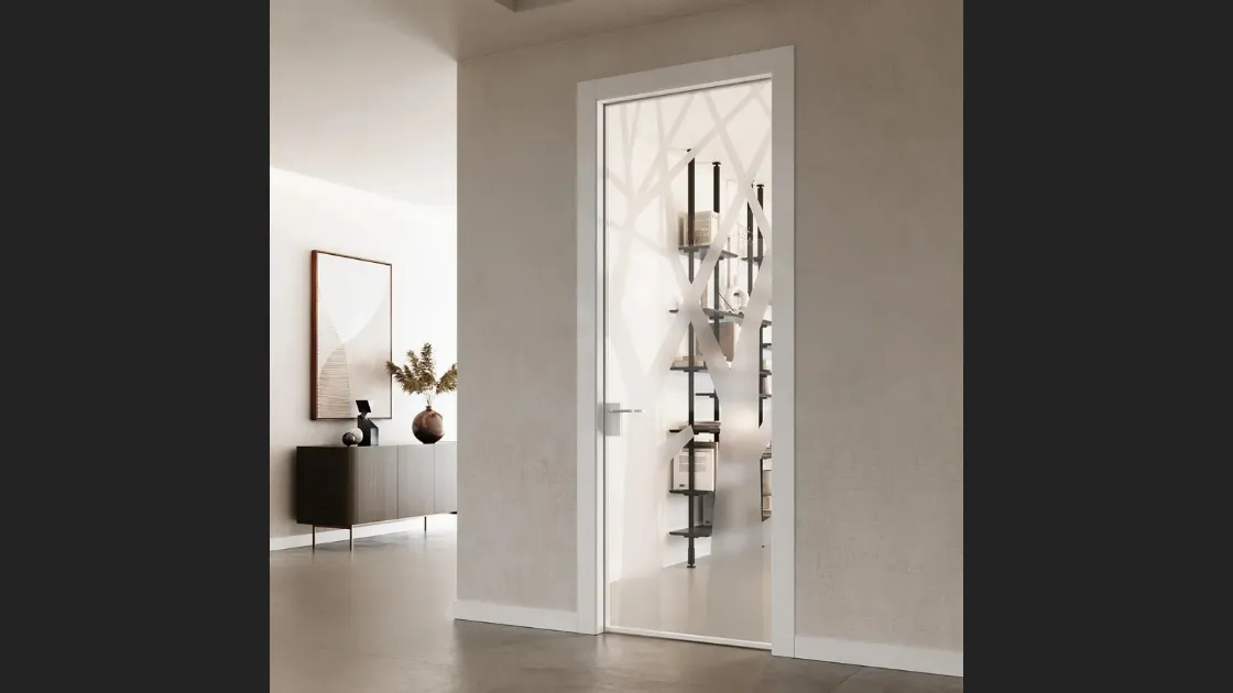 Porta per interni in vetro Collezione 25 Glass Bianco 3258 di Bertolotto