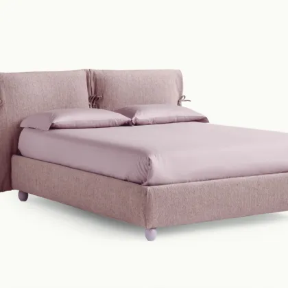 Letto imbottito Eden Advance in tessuto con testiera con fiocchi di Noctis