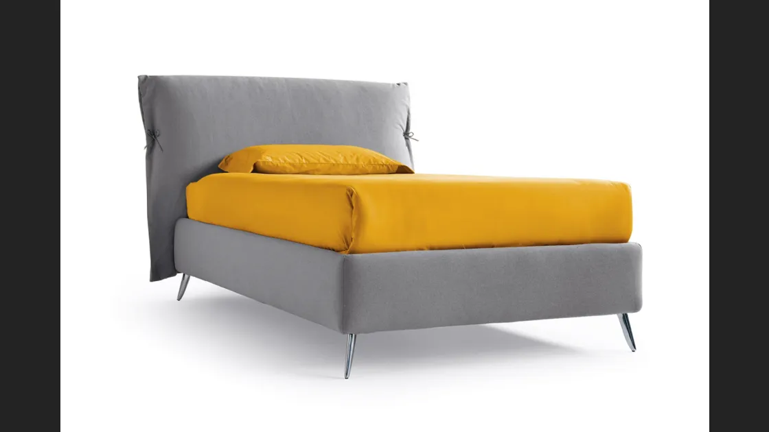 Letto singolo Eden Advance in tessuto imbottito con testiera di Noctis