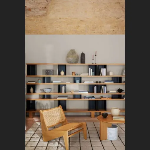 Libreria a muro componibile i legno e alluminio Nuage di Cassina