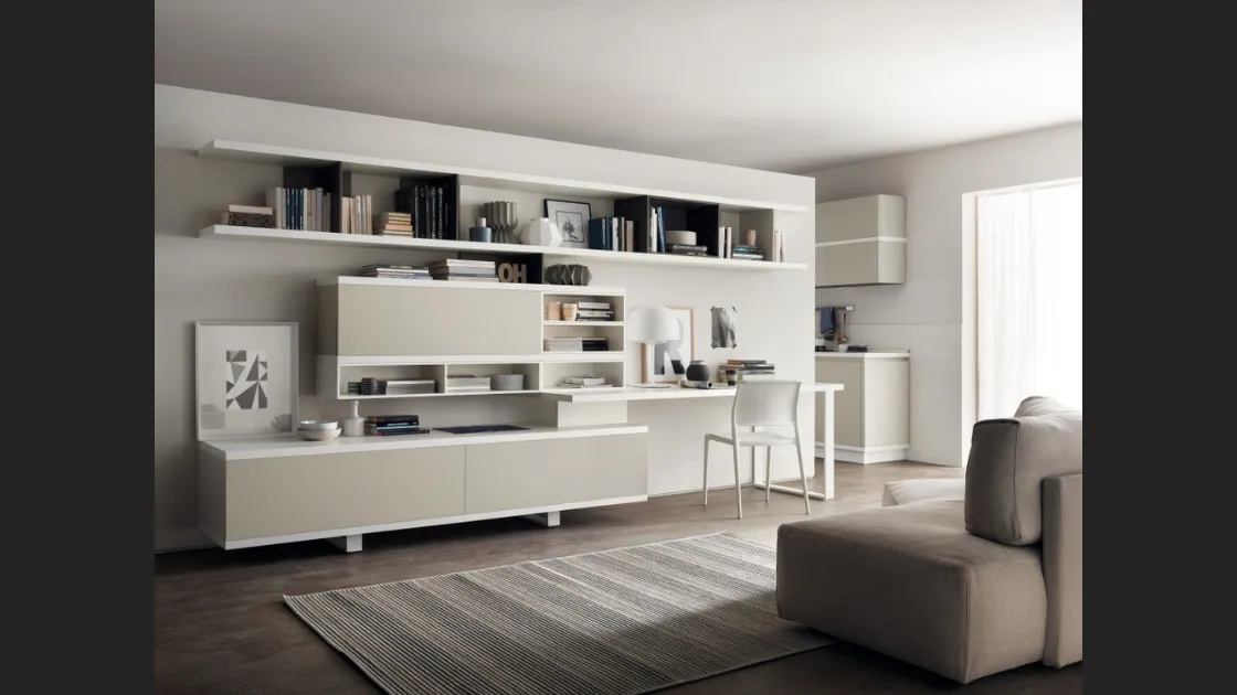 Libreria Living Foodshelf Tortora e Bianco di Scavolini