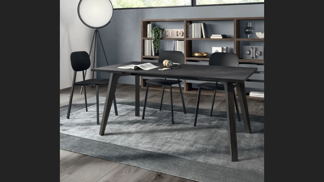 Libreria componibile Living Motus in laccato Grigio Vulcano di Scavolini