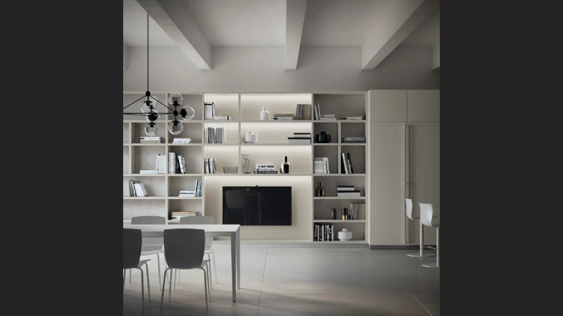 Libreria Living Carattere in decorativo Grigio Gabbiano di Scavolini