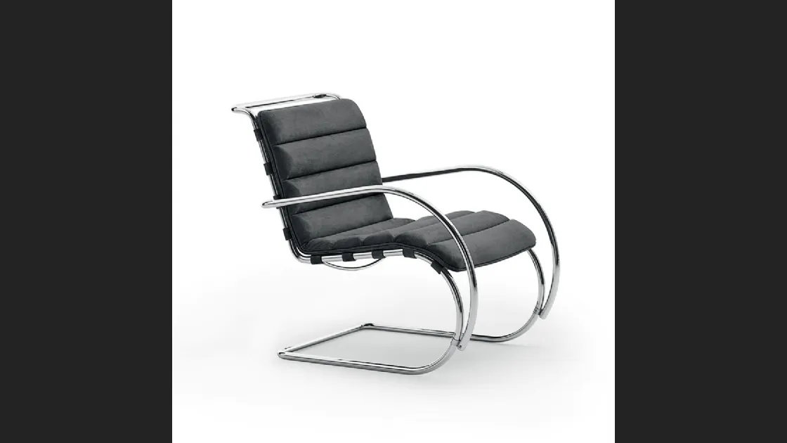 Poltroncina Chaise Longue in pelle MR Bauhaus 100th Anniversary Edition di Knoll