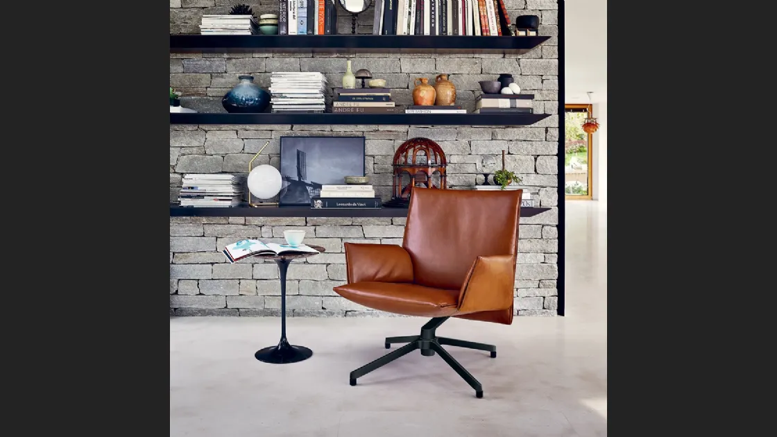 Poltroncina in pelle Pilot Chair di Knoll