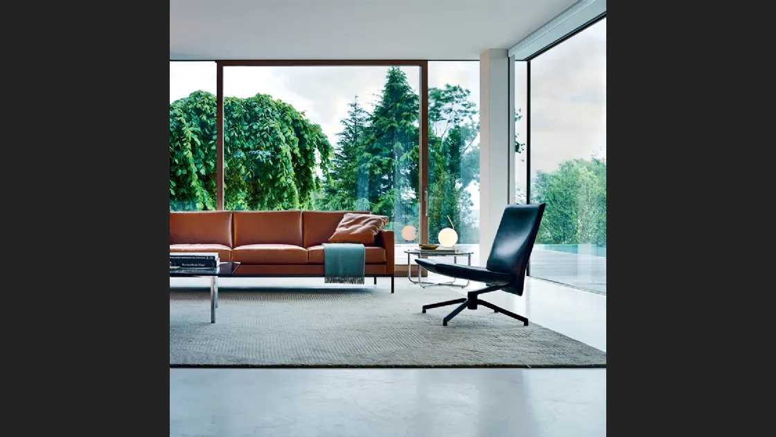 Poltroncina in pelle con schienale alto Pilot Chair di Knoll