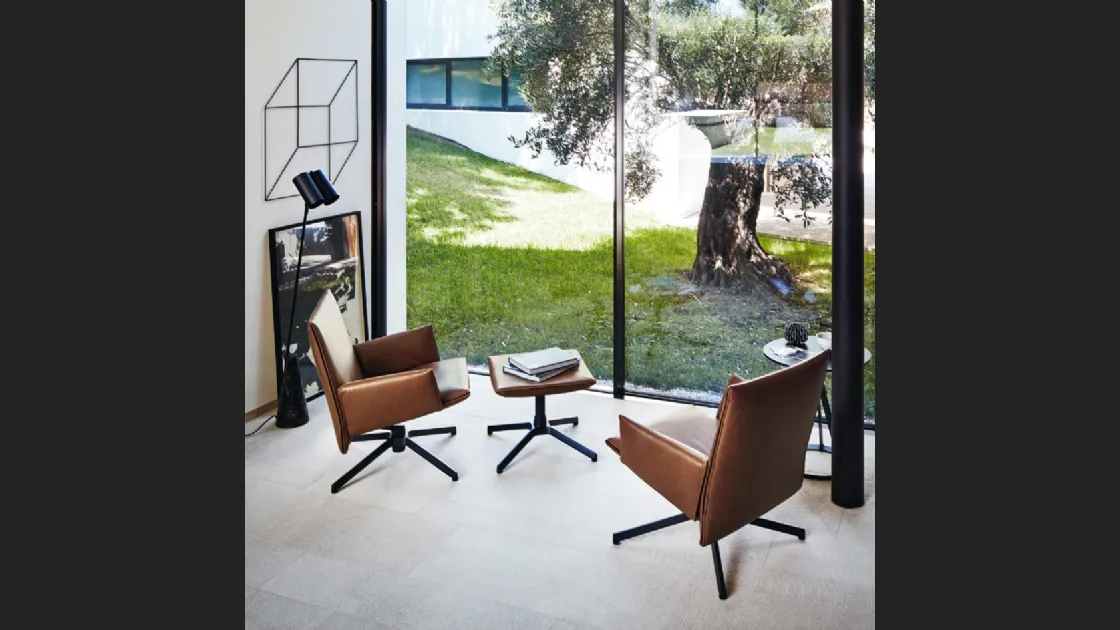 Poltroncina in pelle Pilot Chair di Knoll