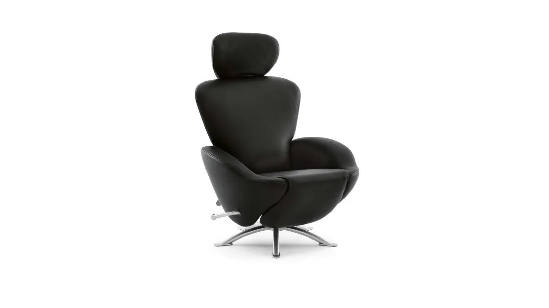 Poltrona di design Dodo in pelle imbottita di Cassina