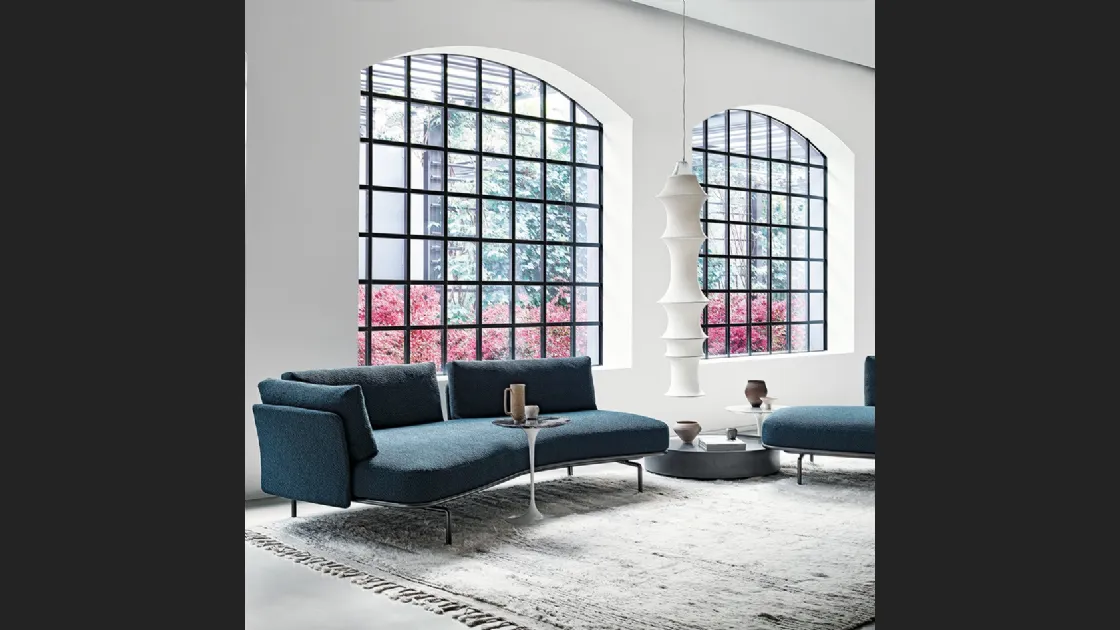 Divano lineare in tessuto Panoramic Sofa di Knoll