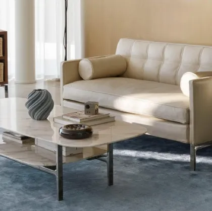 Divano lineare in pelle Volage ex S Night Sofa di Cassina