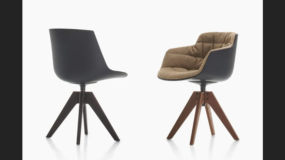 Sedia Flow Chair in policarbonato con imbottitura di MDF Italia