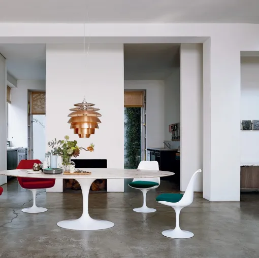 Sedia Tulip Chair in fibra di vetro di Knoll