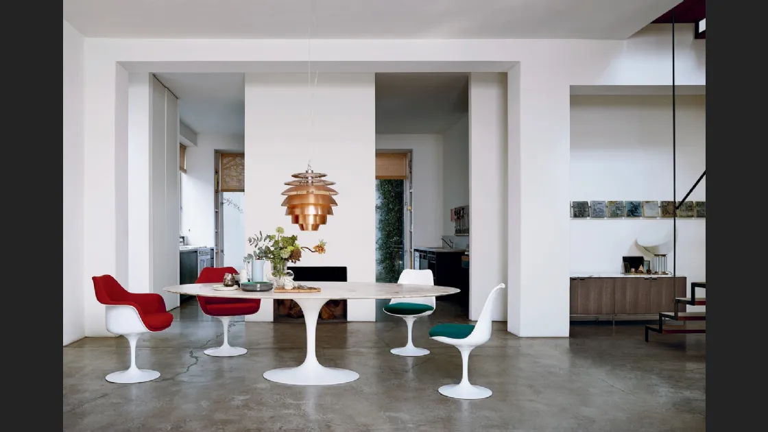 Sedia Tulip Chair in fibra di vetro di Knoll