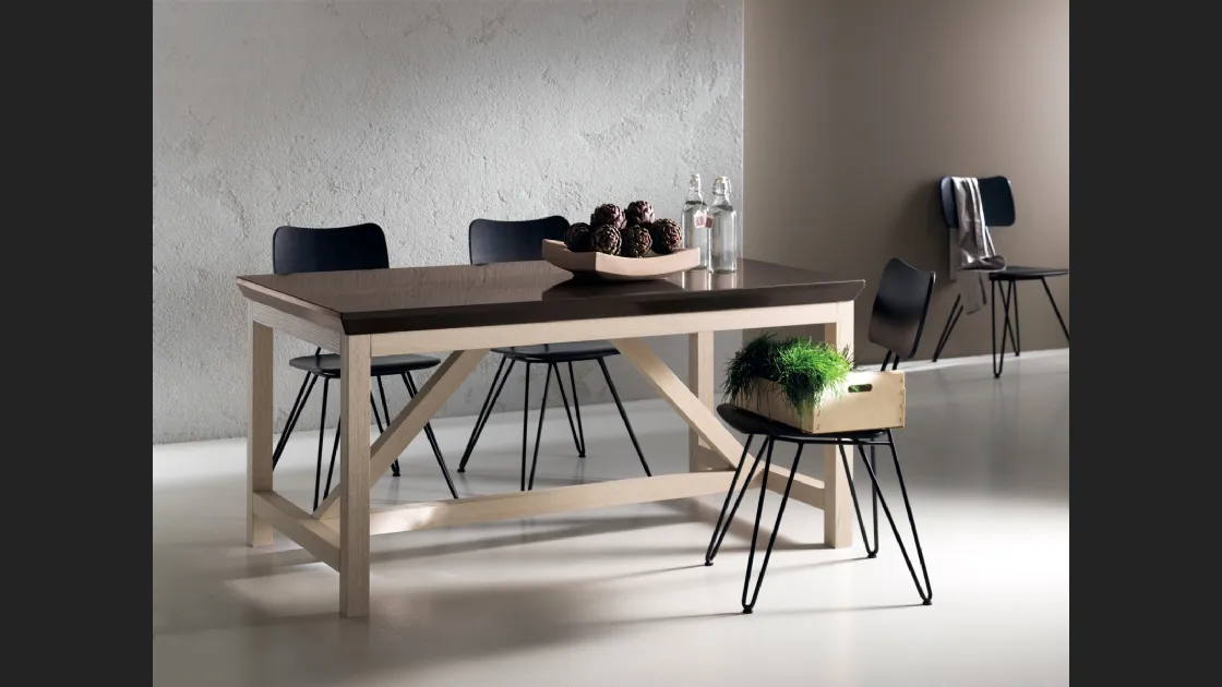 Tavolo Social Floating in legno con top verniciato di Scavolini