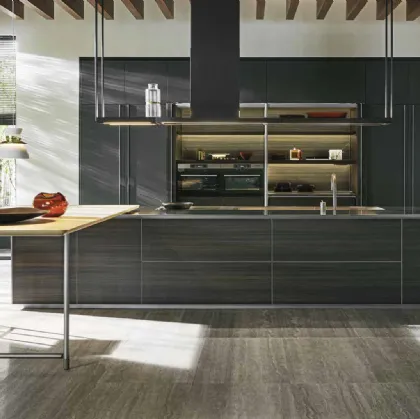 Cucina Design con isola HiLine 6 Frame Door in Eucalipto di Dada