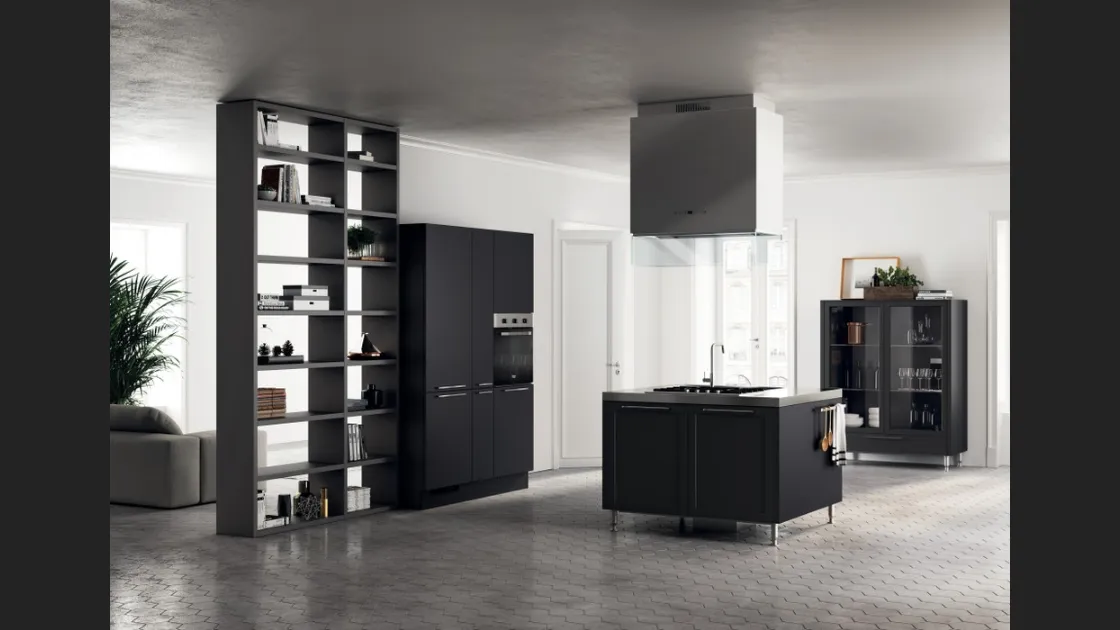 Cucina Moderna Carattere in laccato Nero Ardesia di Scavolini