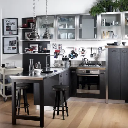 Cucina Moderna Diesel Social Kitchen in Rovere Tempera Black di Scavolini