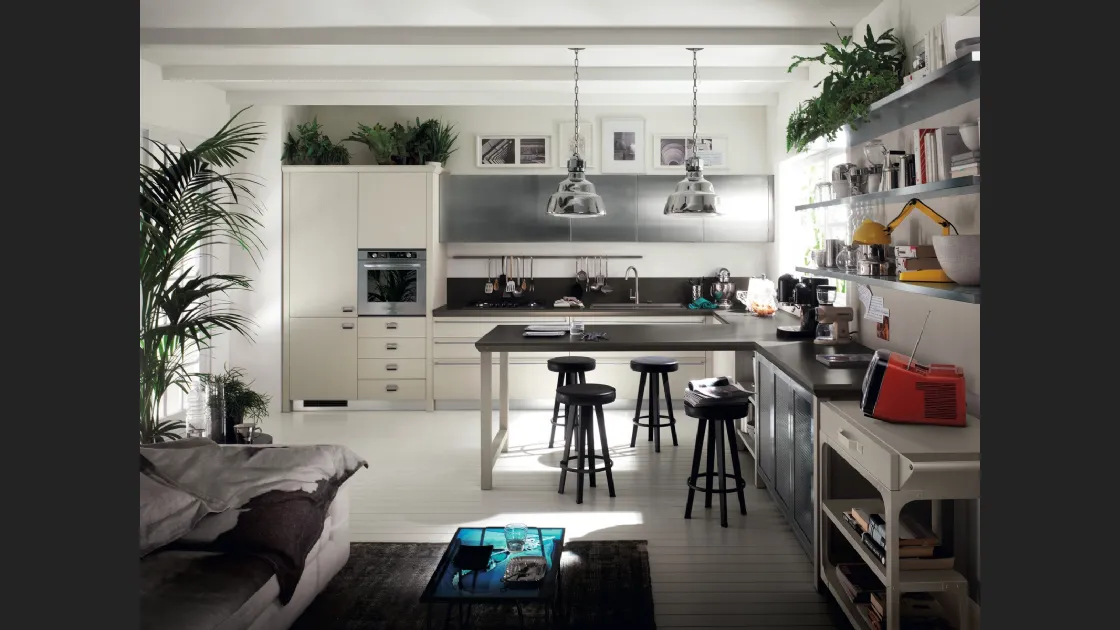 Cucina Moderna Diesel Social Kitchen in Rovere laccato Tortora di Scavolini