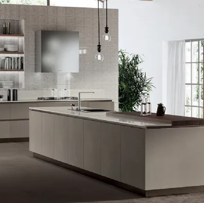 Cucina Moderna Liberamente Biomalta Argilla Delhi e Noce Royal di Scavolini