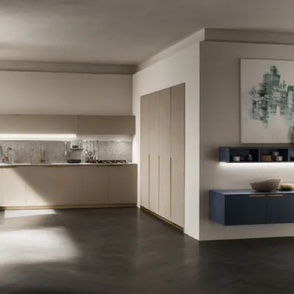 Cucina Moderna Mia in Biomalta Argilla Dehli e Blu Moon di Scavolini