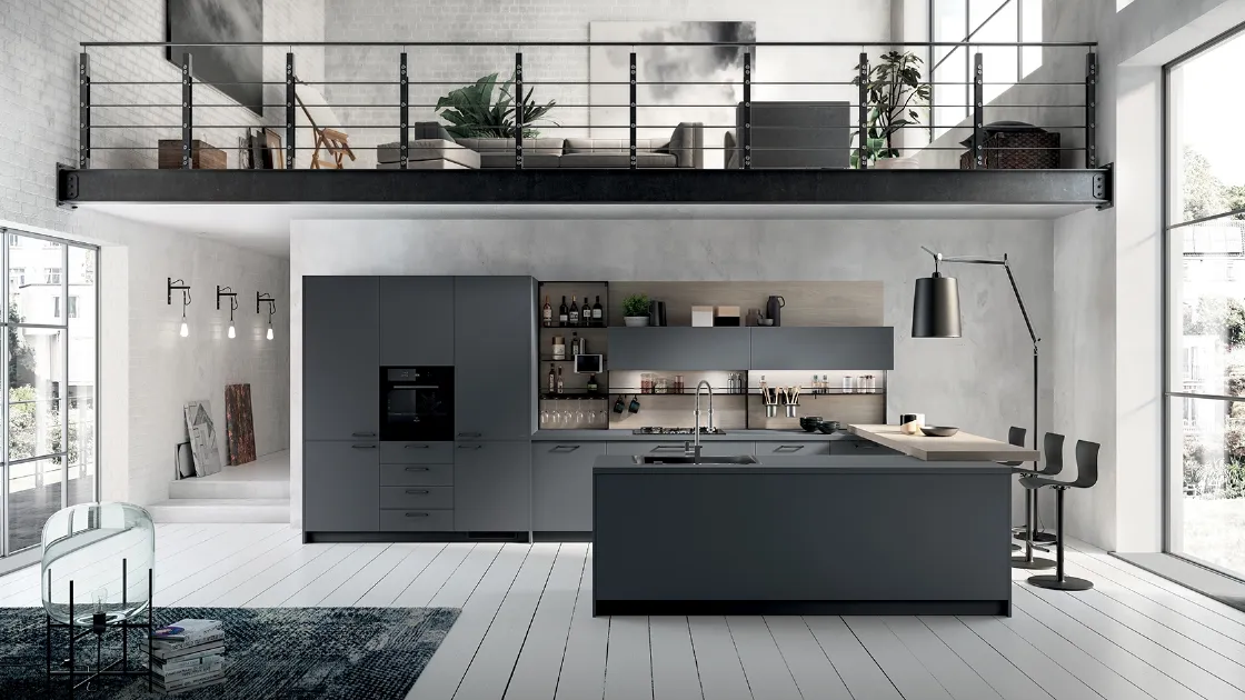 Cucina Moderna Mood in Grigio Bromo di Scavolini