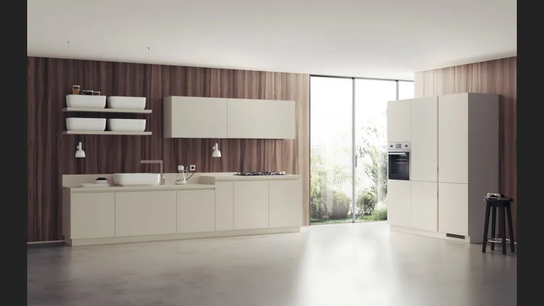 Cucina Moderna Qi in decorativo Grigio Gabbiano di Scavolini