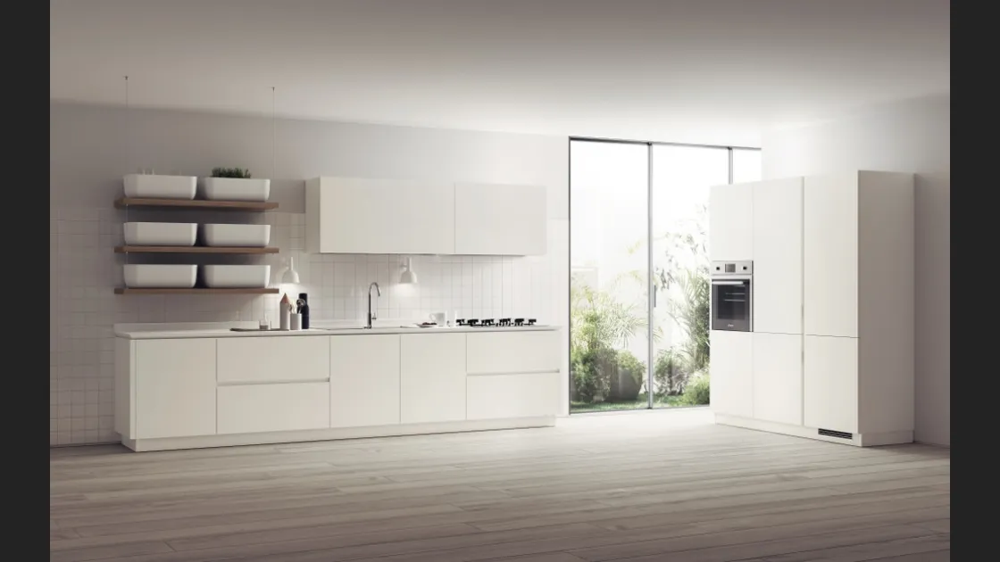 Cucina Moderna Qi in laccato opaco Bianco di Scavolini