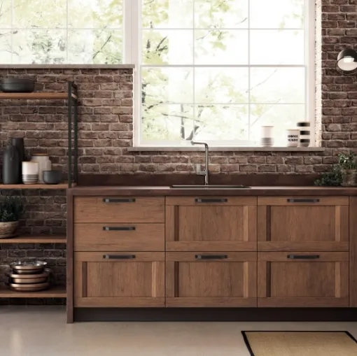 Cucina Moderna angolare Sax in decorativo Rovere Land di Scavolini