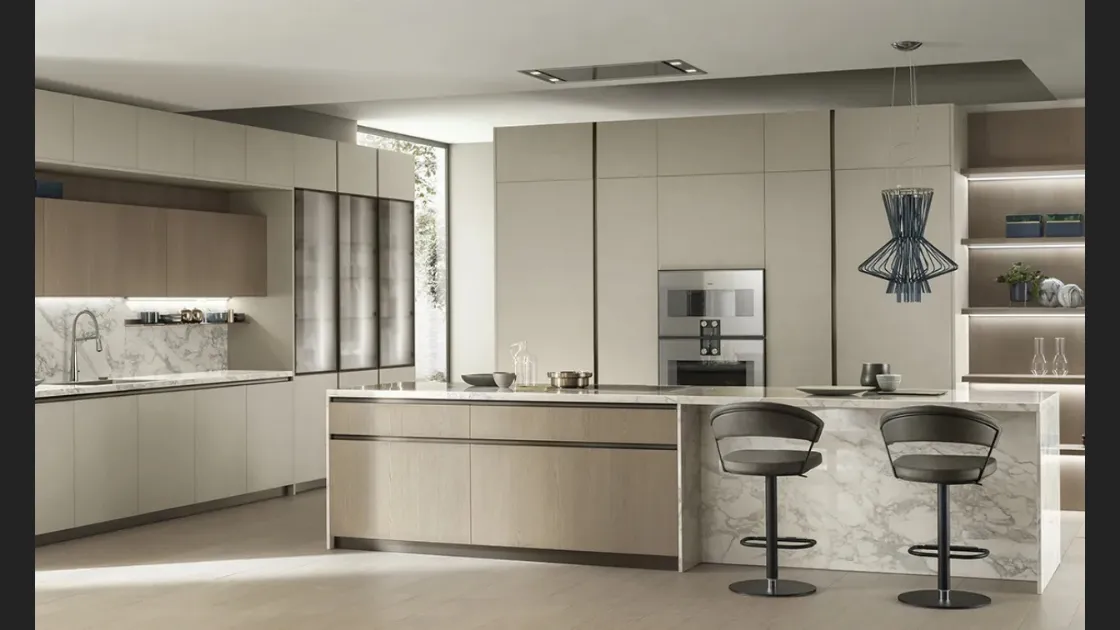 Cucina DeLinea in Oleomalta Lima e Rovere Dune di Scavolini