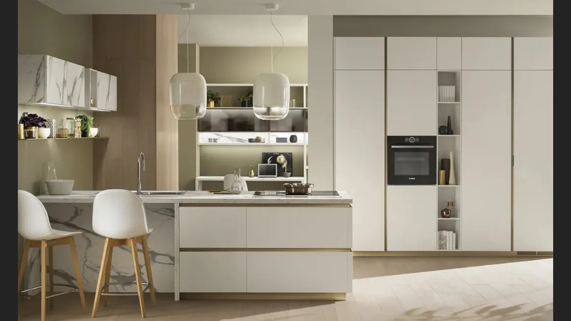 Cucina DeLinea in laccato Bianco Prestige di Scavolini