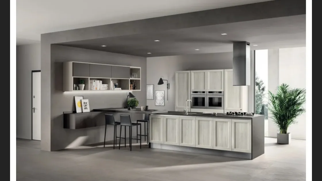 Cucina Evolution decorativo Rovere Artic di Scavolini