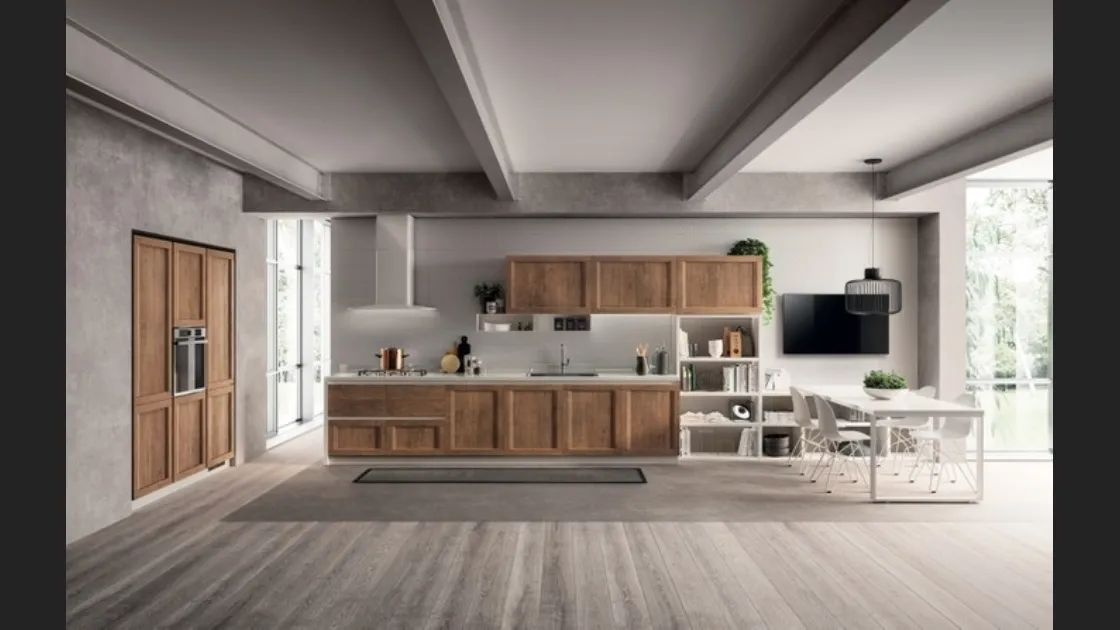 Cucina Moderna Evolution decorativo Rovere Land di Scavolini