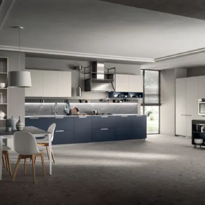 Cucina su misura Mia Blu Moon e Grigio Chiaro di Scavolini