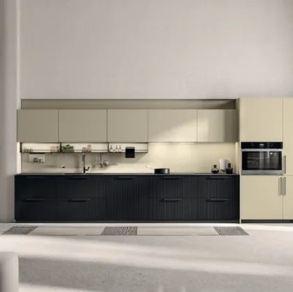 Cucina su misura Musa in Rovere Barry e laminato Urban Gold di Scavolini