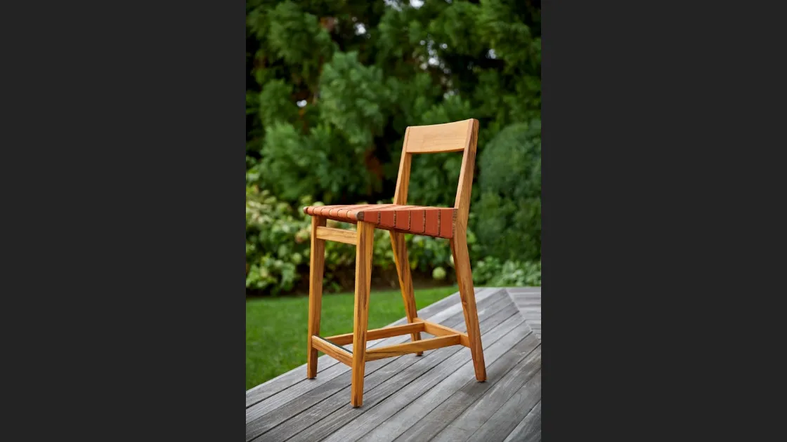 Sgabello Risom Outdoor Barstool di Knoll