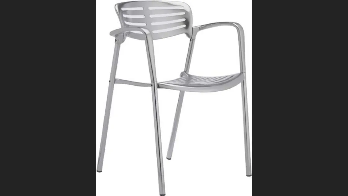 Sedia in alluminio Toledo Stacking Chair di Knoll